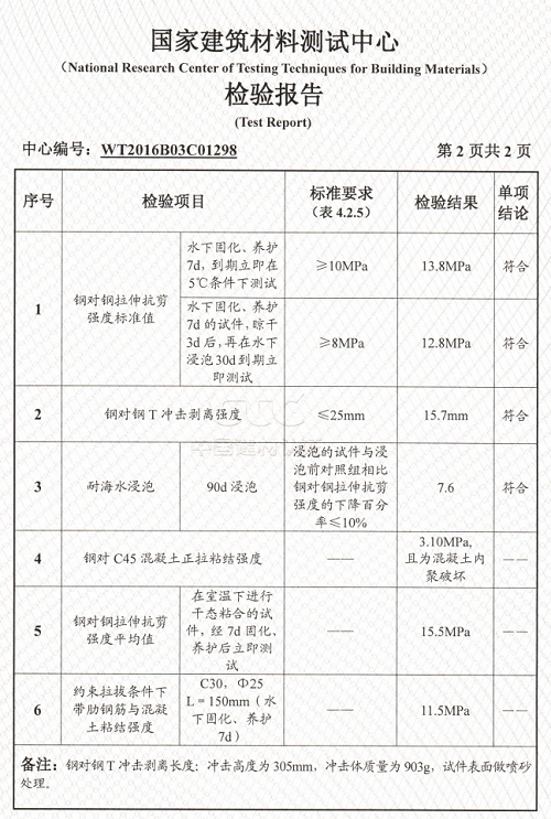 水下植筋膠報告